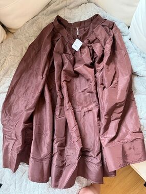 Free People Rust Brown A-Line Skirt